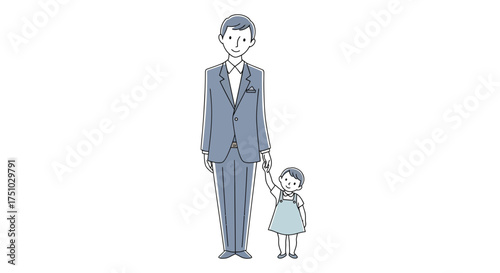 Illustration depicting a distinguished father and his daughter sharing a tender moment together