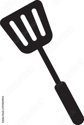 kitchen spatula silhouette icon, spatula icon, spatula representing cooking and grilling 