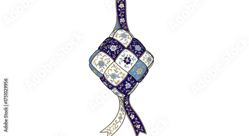 Intricate woven floral pattern in diamond shape showcasing delicate artistry and craftsmanship