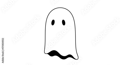 Minimalist Ghost Silhouette for Spooky Season Celebrations and Halloween Themed Projects