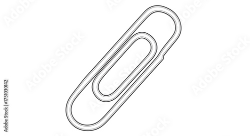 Minimalist paperclip drawing, vector illustration for office supply and stationery needs