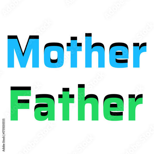 Mother father text vector image 