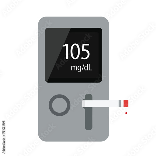 Blood Glucose Meter Displaying 105 mgdL Reading for Diabetes Management