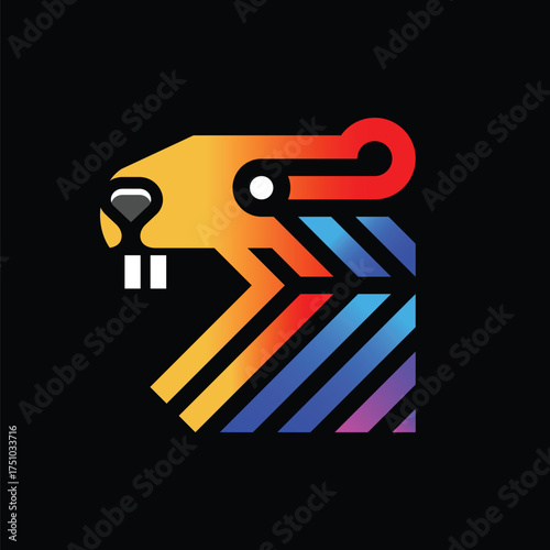 Beaver Logo Design. Minimalist and Modern. Vector illustration