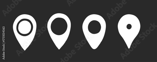 Map pointer icons location pin address flat collection maps vector icon
