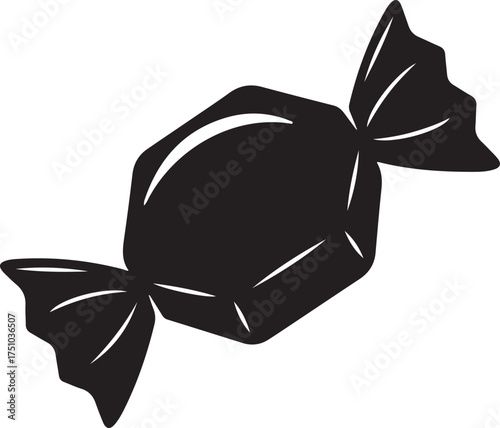 Candy Wrapper Silhouette Sweet Treat Vector Icon & Clip Art