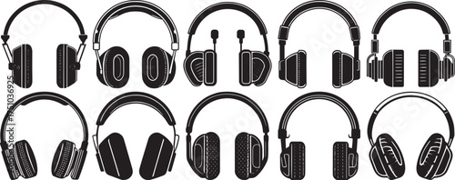 Headphone Silhouette Pack – Simple Outline Brand Icons