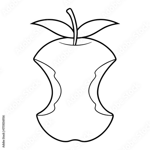 Apple Core Line Art