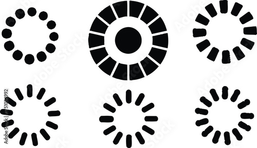 abstract loading icon vector set for progress indicators in web design, apps, and digital technology use