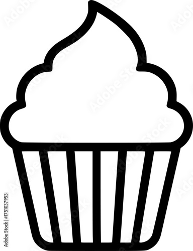 Cupcake icon, sweet dessert muffin vector illustration
