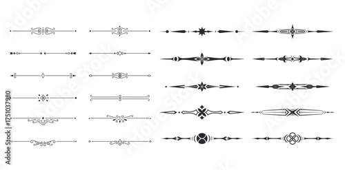 elements or border and page rules frame vector illustration set. Set of decorative vintage vector elements. dividers for your design. Divider, border, header