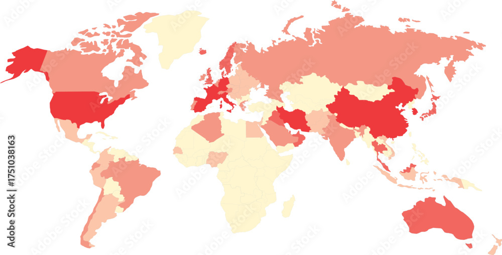 Fototapeta premium red world map