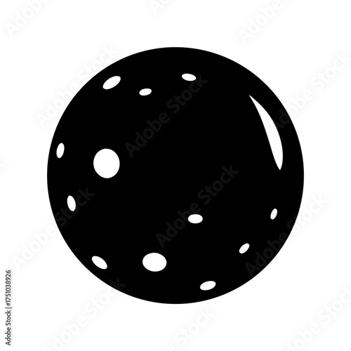 Cratered lunar surface icon silhouette celestial body space exploration astronomy symbol graphic