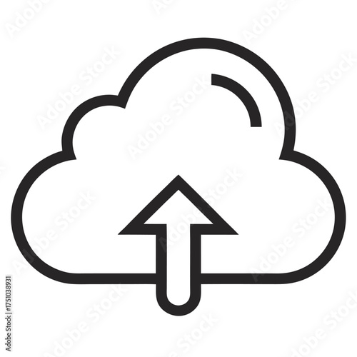 Upload cloud outline vector icon