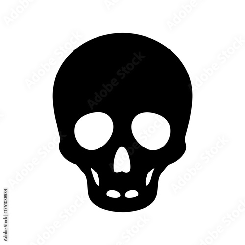 Mysterious crystal skull design black silhouette haunting symbol icon mysterious ancient artifact