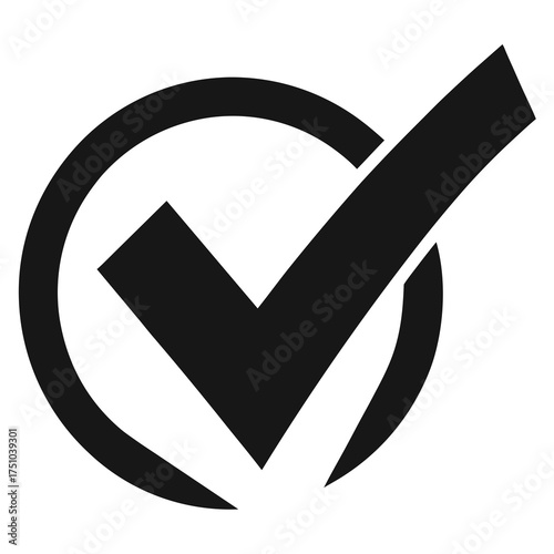 Checkmark vector clean black silhouette design white background