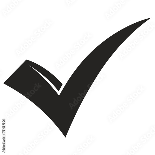 Checkmark vector clean black silhouette design white background