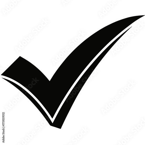 Checkmark vector clean black silhouette design white background