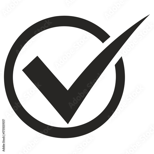 Checkmark vector clean black silhouette design white background