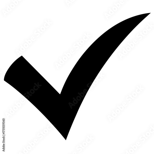 Checkmark vector clean black silhouette design white background
