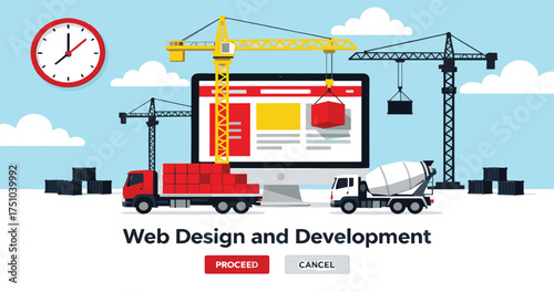web design and development under construction concept