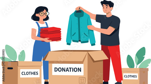 couple donating clothes to charity