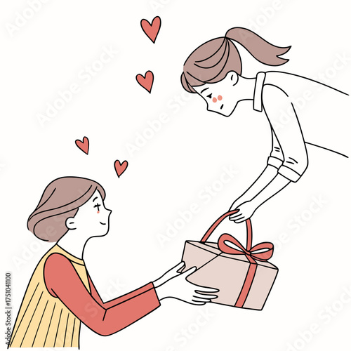 Woman's hands giving and receiving, a concept of charity or sharing on white background