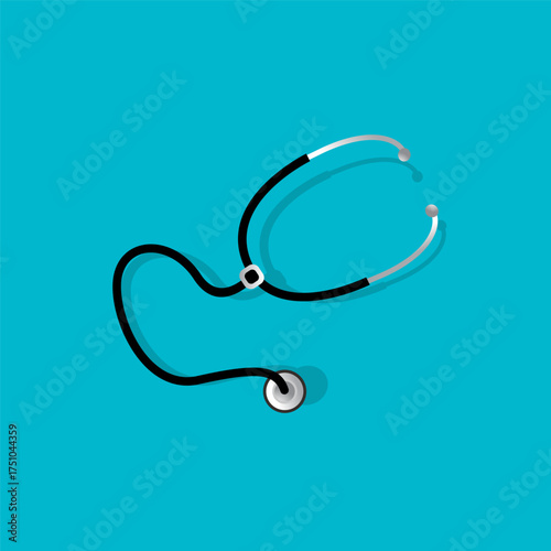 Stethoscope icon essential medical device for diagnosis, health, and patient care in modern flat design