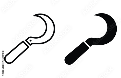 WebUnleash Harvesting Power with Sickle Icons Ready for Your Design Projects, Ideal for Agriculture, Farming, and Symbolism, Providing a Touch of Rustic Charm and Practicality