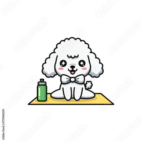 funny dog with a book vector art illustration on white background 