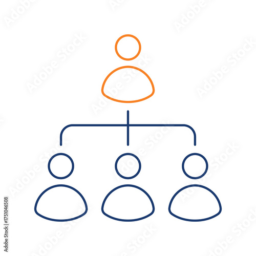 Organization Colored Line Icon Vector Illustration