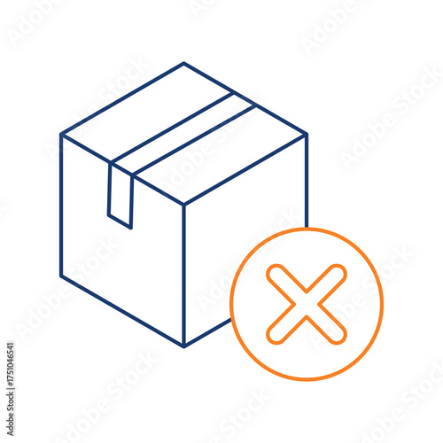 Out Of Stock Colored Line Icon Vector Illustration