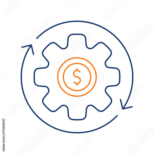 Value Chain Colored Line Icon Vector Illustration