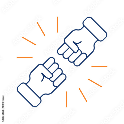 Struggle Colored Line Icon Vector Illustration