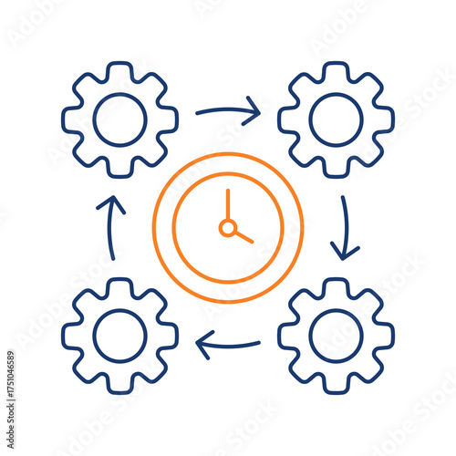 Busy Colored Line Icon Vector Illustration