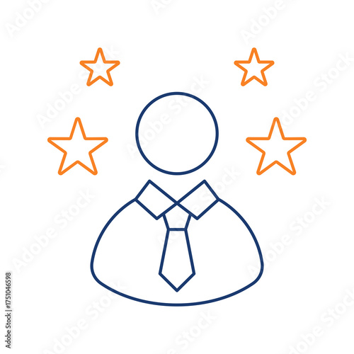 Role Model Colored Line Icon Vector Illustration