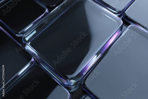 A close-up view of a sleek black computer keyboard with illuminated keys, emphasizing technology and modernity.