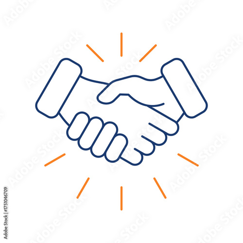 Partnership Colored Line Icon Vector Illustration