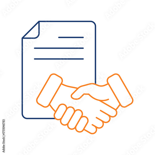 Contract Colored Line Icon Vector Illustration