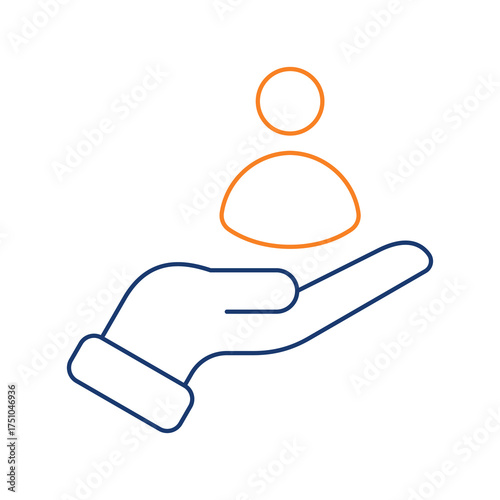 Customer Colored Line Icon Vector Illustration
