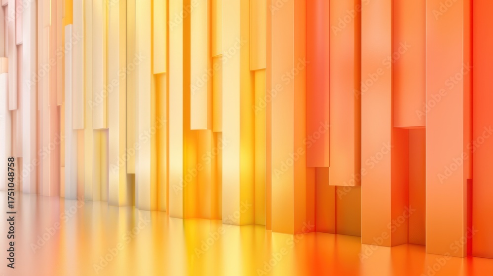 Fototapeta premium Abstract Gradient Background with Warm Orange and Yellow Vertical Bars for Modern Design and Artistic Applications