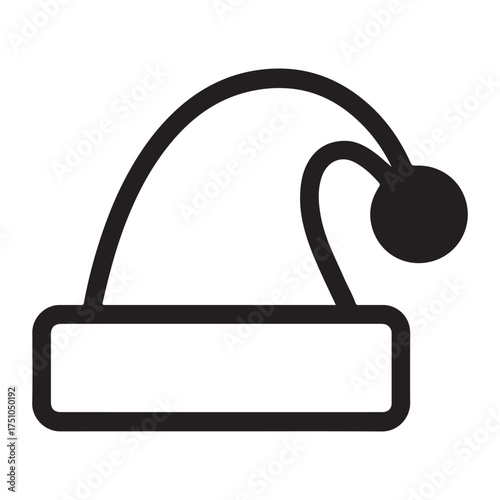 Santa Hat Outline Icon for Christmas