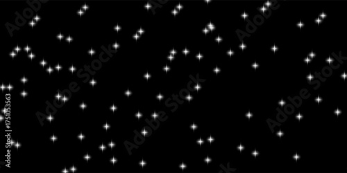 Snow, stars, fairy twinkling lights, rain drops on black background. Abstract vector noise. Small particles of debris and dust. Distressed uneven grunge texture overlay.