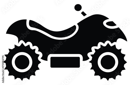 Sporty all-terrain vehicle black icon . Vector illustration.