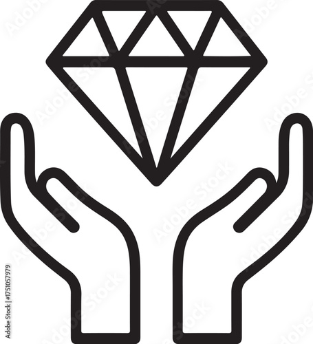 Hands Holding Diamond Icon