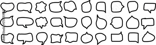 Massive Collection of Black Speech Bubbles and Chat Balloons for Conversations, Dialogues, and Creative Design Projects – Vector Illustration Set on White Background