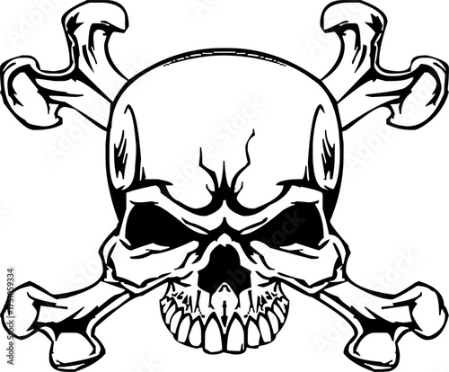 Skull and Crossbones Vector Illustration