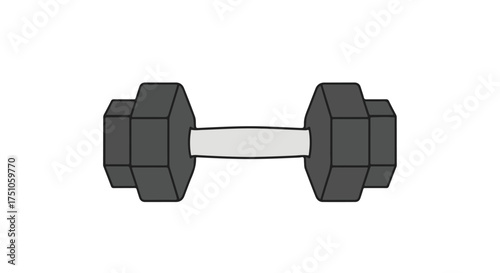 Dumbbell illustration isolated on white a weight training equipment for strength workouts and exercises fitness concept design item graphic in