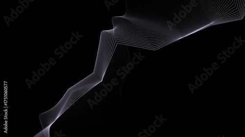 Abstract White Lines on Black Background Minimalist Motion Animation