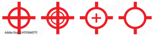 Red target crosshair symbol vector design.